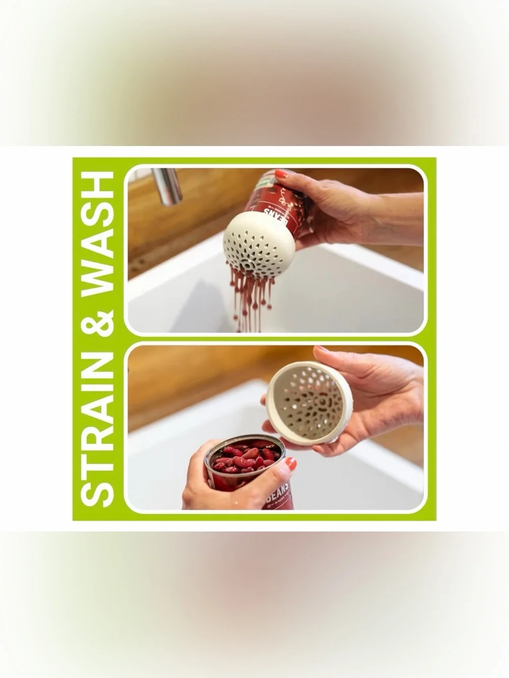 Nesting Can Strainer Mini Colander Set - Silicone Can Strainers